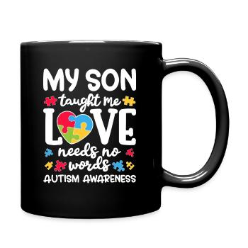 Mon fils m’a appris que l’amour n’a pas besoin de mots - Mug uni - noir - Droite