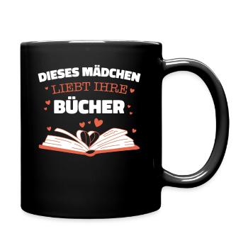 Buch Lesen Bücher Buch Nerd Bücherwurm - Tasse einfarbig - Schwarz - Rechts