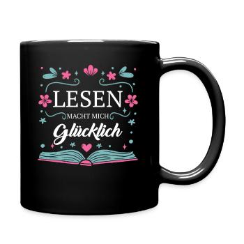 Buch Lesen Bücher Buch Nerd Bücherwurm - Tasse einfarbig - Schwarz - Rechts