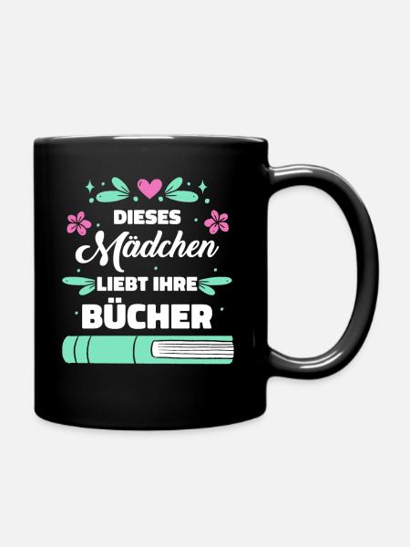 Buch Lesen Bücher Buch Nerd Bücherwurm - Tasse einfarbig - Schwarz