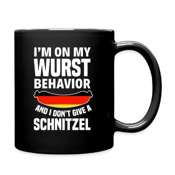 I'm On My Wurst Behavior I Dont Give A Schnitzel - Full Colour Mug - black - Right