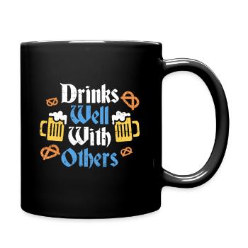 Drinks Well With Others Gift - Full Colour Mug - black - Right