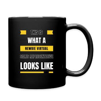 Virtueller Außendienstmitarbeiter für Neulinge - Tasse einfarbig - Schwarz - Rechts