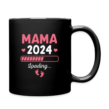 Mama 2024 loading Schwangerschaftsverkündung - Tasse einfarbig - Schwarz - Rechts