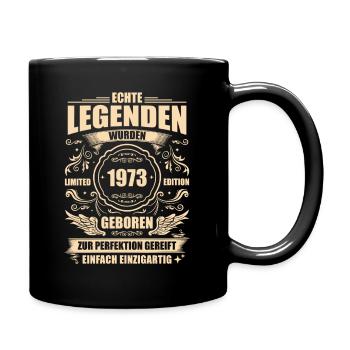 1973 Jahrgang 50 Jahre 50. Geburtstag Geschenk - Tasse einfarbig - Schwarz - Rechts