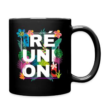 Carte de La Réunion Nature Tropicale Homme Femme - Mug uni - noir - Droite