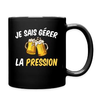Je Sais Gérer Pression Bière Cadeau Apero Humour - Mug uni - noir - Droite