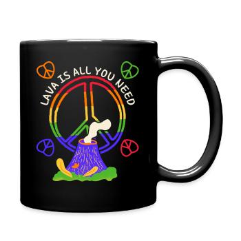 Frieden-Symbol, Friedenszeichen mit Vulkan, Pun - Tasse einfarbig - Schwarz - Rechts