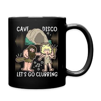 Neandertaler Witz, Disco, lustiger Spruch, Pun - Tasse einfarbig - Schwarz - Rechts