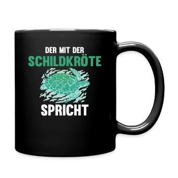 Schildkröte Schildkröten - Tasse einfarbig - Schwarz - Rechts