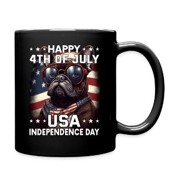 Bulldogge 4 July Independence Day USA Flagge - Tasse einfarbig - Schwarz - Rechts