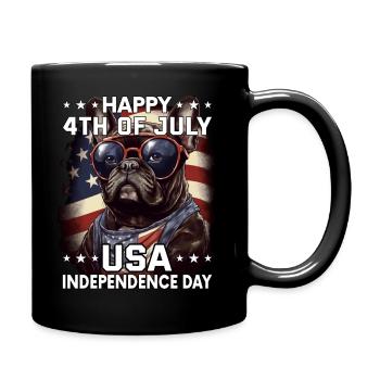 Bulldogge 4 July Independence Day USA Flagge - Tasse einfarbig - Schwarz - Rechts