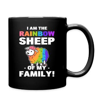 Je suis le mouton arc-en-ciel de ma famille gay - Mug uni - noir - Droite