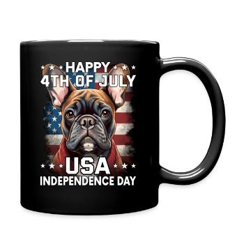 Bulldogge 4 July Independence Day USA Flagge - Tasse einfarbig - Schwarz - Rechts