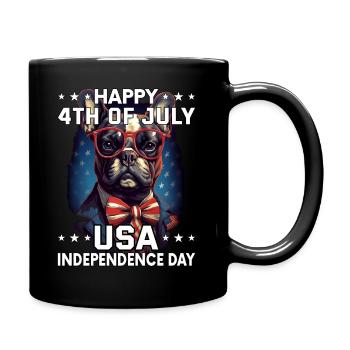 Bulldogge 4 July Independence Day USA Flagge - Tasse einfarbig - Schwarz - Rechts