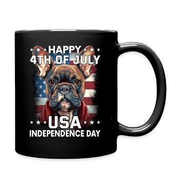 Bulldogge 4 July Independence Day USA Flagge - Tasse einfarbig - Schwarz - Rechts