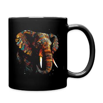 Éléphant Animal Coloré Animal Lover Cadeau Art - Mug uni - noir - Droite
