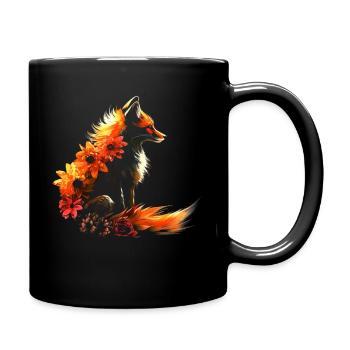 Fuchs Tierliebhaber Geschenk Wildtier Tier Motiv - Tasse einfarbig - Schwarz - Rechts