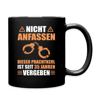Leinwandhochzeit Ehemann 35. Hochzeitstag Geschenk - Tasse einfarbig - Schwarz - Rechts