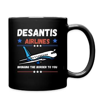 desantis airlines bringing the border to you - Full Colour Mug - black - Right