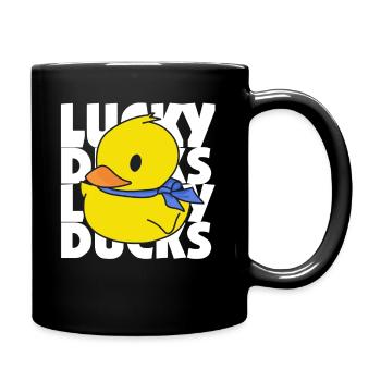 Journée des canards chanceux - Cadeau du jour de la chance - Canards jaunes - Mug uni - noir - Droite
