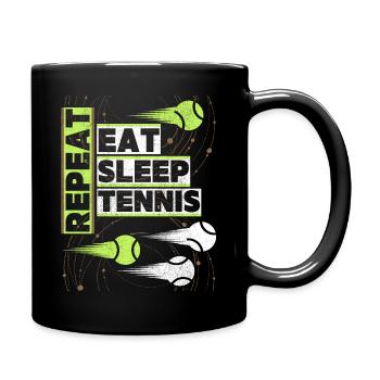 Eat-Sleep-Tennis funny tennis saying - Full Colour Mug - black - Right