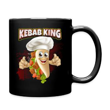 Kebab King, Funny Kebab Saying, Doner Kebap - Full Colour Mug - black - Right