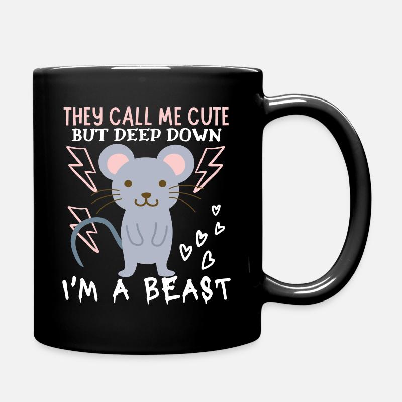 Maus, Mouse, lustiger Spruch, Ironie - Tasse einfarbig - Schwarz