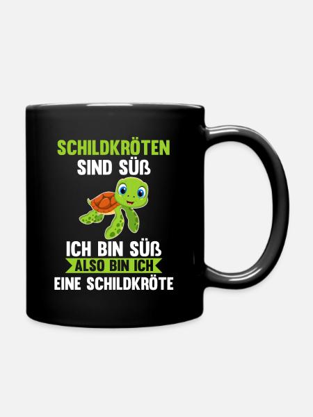Schildkröte Schildkröten - Tasse einfarbig - Schwarz