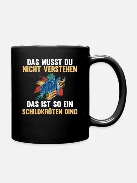 Schildkröte Schildkröten - Tasse einfarbig - Schwarz