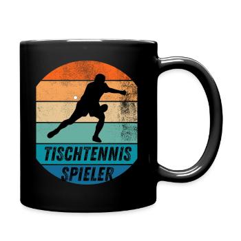 Tischtennisspieler - Tasse einfarbig - Schwarz - Rechts