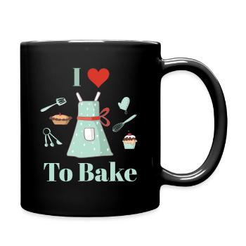I Love To Bake Baker Cook Chef Cakes Pie Cookies - Full Colour Mug - black - Right