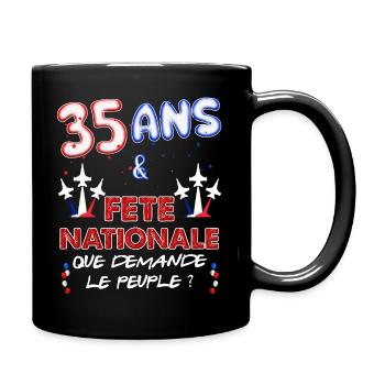 35 Ans Juillet Fête Nationale Homme Ou Femme - Mug uni - noir - Droite