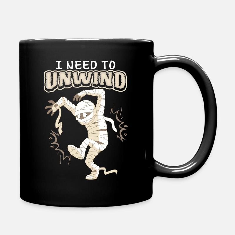 Funny saying, cartoon mummy, funny mummy - Full Colour Mug - black