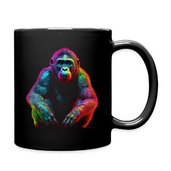 Monkey Colorful Art Creative Gift Man Animal Motif - Full Colour Mug - black - Right