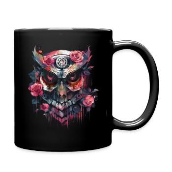 Owl Night Bird Bird Animal Gift Art - Full Colour Mug - black - Right