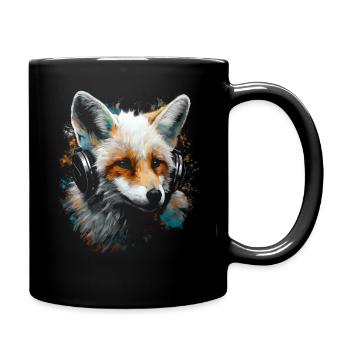 Fuchs Tierliebhaber Geschenk Wildtier Tier Motiv - Tasse einfarbig - Schwarz - Rechts