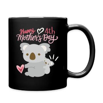 Bonne fête des mères, Koala avec bébé, 4ème fête des mères - Mug uni - noir - Droite