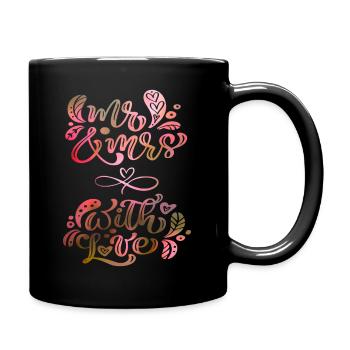 Mr & Mrs, Amour-Amour, Mariage, Typographie de mariage - Mug uni - noir - Droite