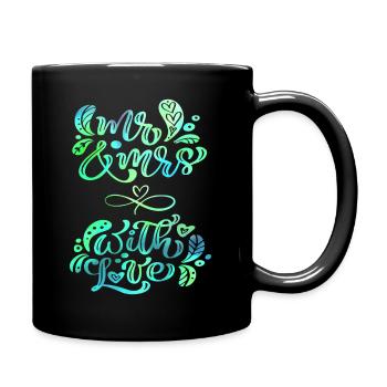 Mr & Mrs, Amour-Amour, Mariage, Typographie de mariage - Mug uni - noir - Droite