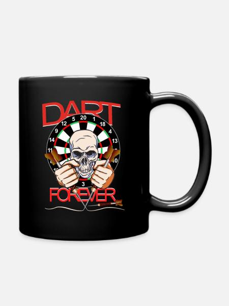 DART FOREVER Conception de crâne pour les joueurs de fléchettes - Mug uni - noir