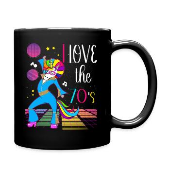 Unicorn Fantasy Year 70 Retro Vintage Humor - Full Colour Mug - black - Right