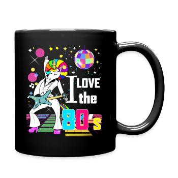 Einhorn Gitarre Vintage Humor 80er Jahre - Tasse einfarbig - Schwarz - Rechts