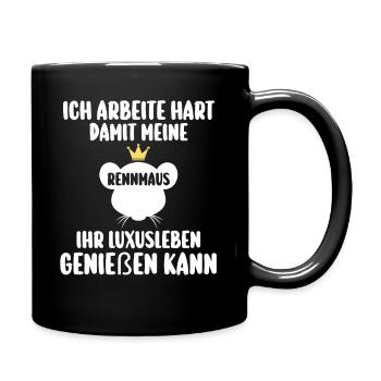 Maus Mäuse Rennmaus - Tasse einfarbig - Schwarz - Rechts