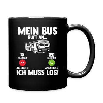 Bus Busfahrer - Tasse einfarbig - Schwarz - Rechts