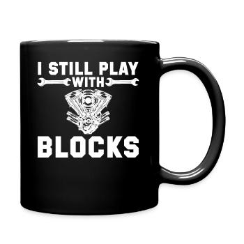 I'm still playing with blocks - mechanic - Full Colour Mug - black - Right