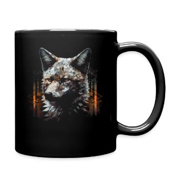 Fuchs Tierliebhaber Geschenk Wildtier Tier Motiv - Tasse einfarbig - Schwarz - Rechts