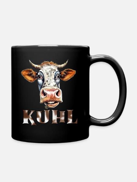 Lustiges Kuh, Spruch Kuhl, Bauern Land - Tasse einfarbig - Schwarz