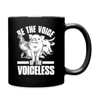 Animal Lover Chicken Pig Cow Vegan - Full Colour Mug - black - Right