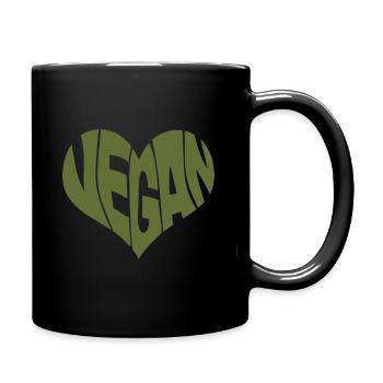 Vegan Dicton Conception de forme de cœur / Promouvoir la plante - Mug uni - noir - Droite